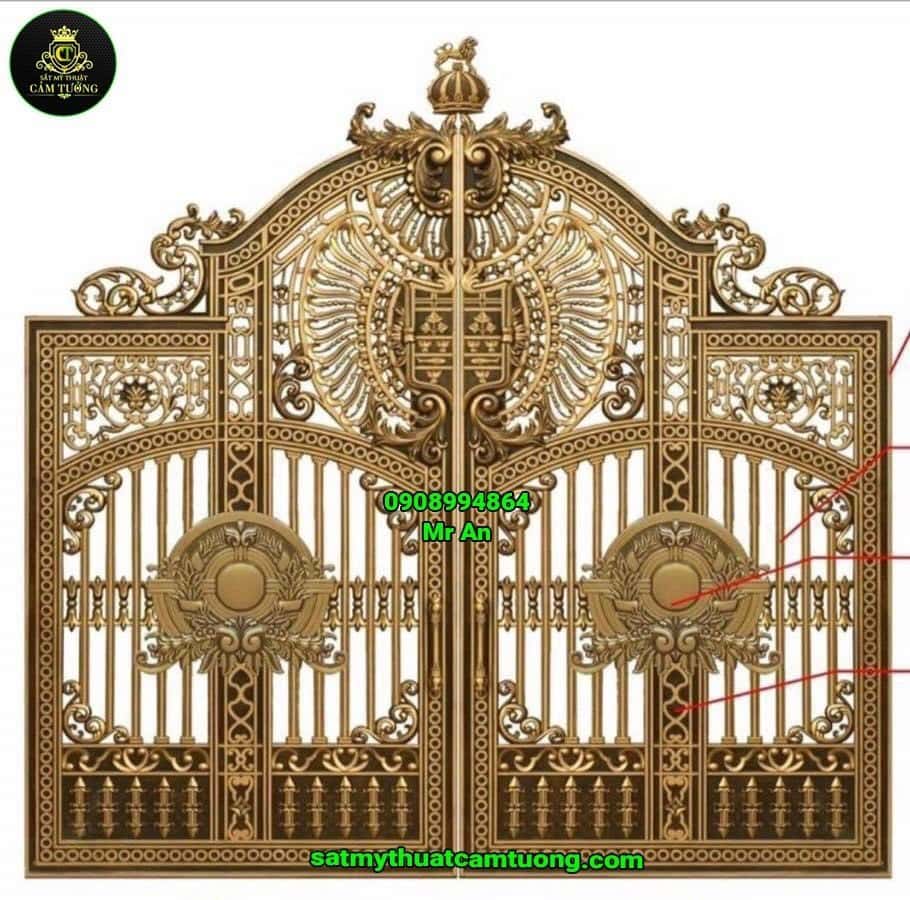 Cửa cổng nhôm đúc 101