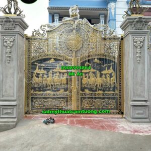 Cửa cổng nhôm đúc 098