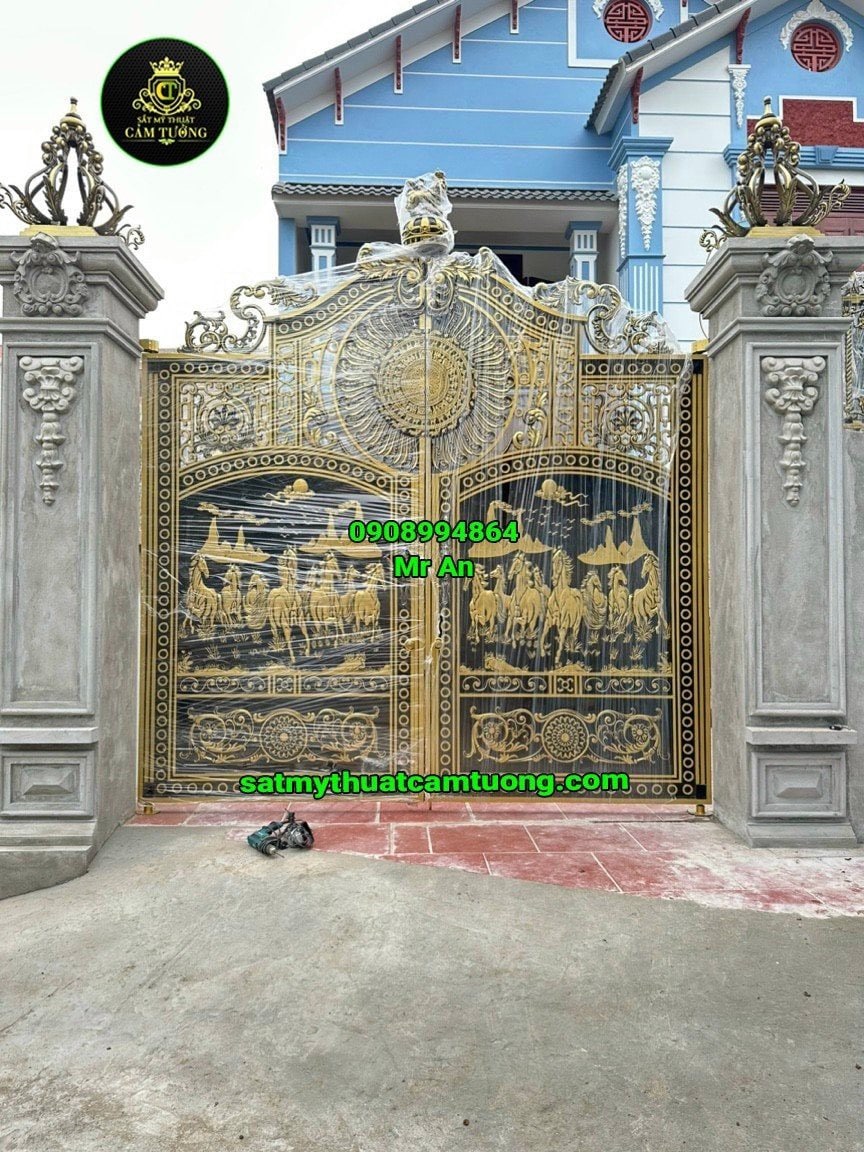Cửa cổng nhôm đúc 098