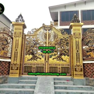 Cửa cổng nhôm đúc 096