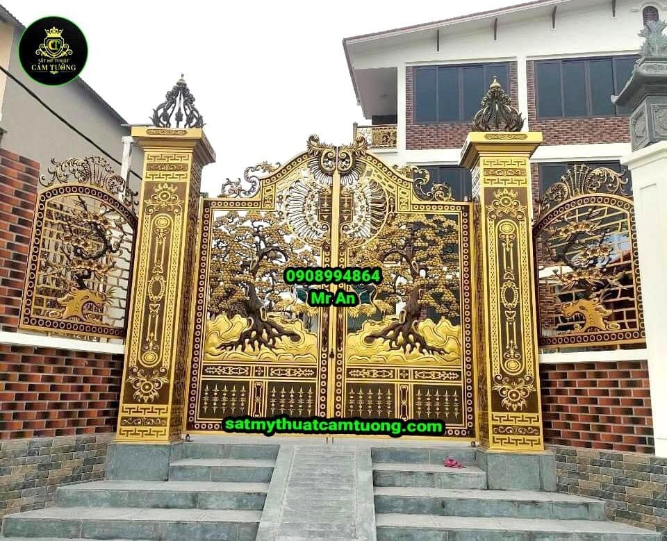 Cửa cổng nhôm đúc 096