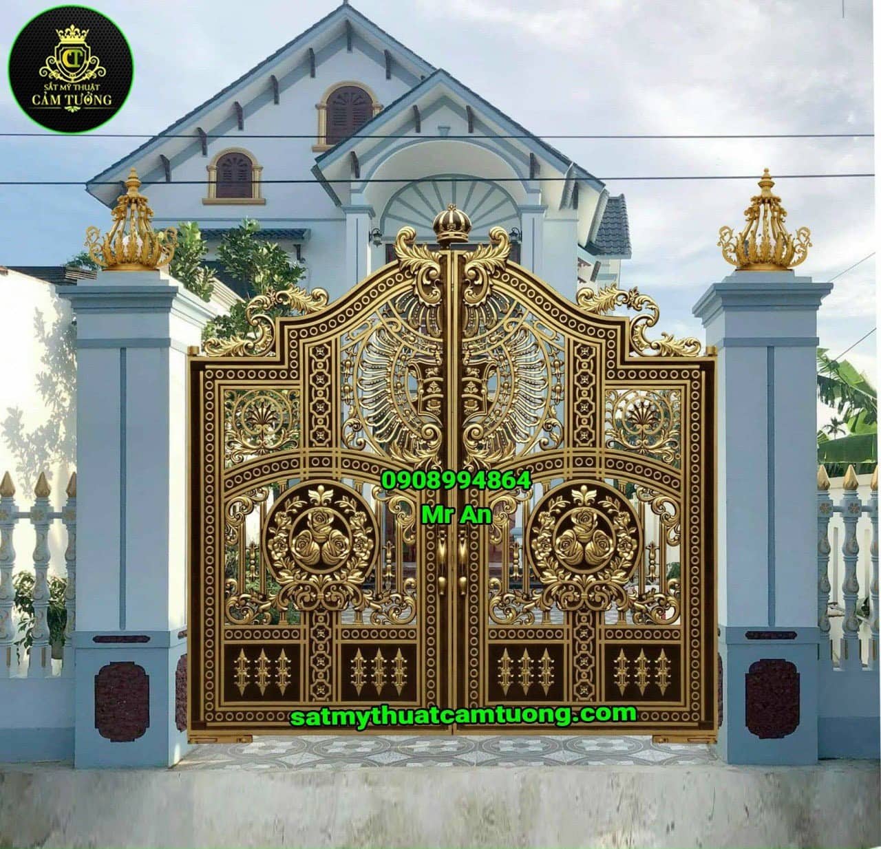 Cửa cổng nhôm đúc 095