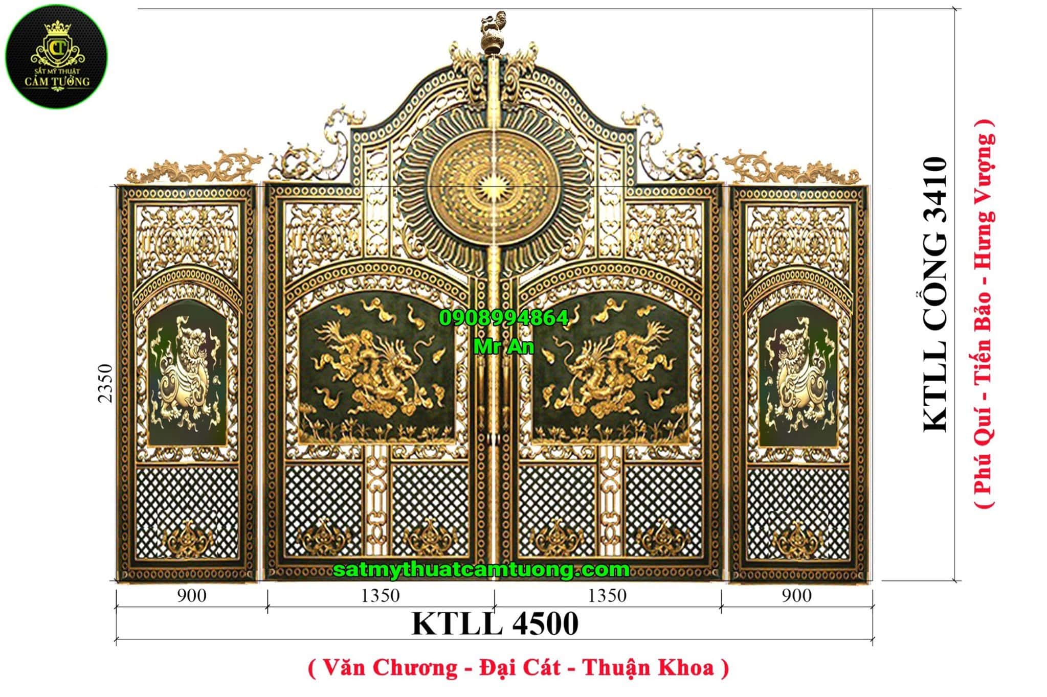 Cửa cổng nhôm đúc 094