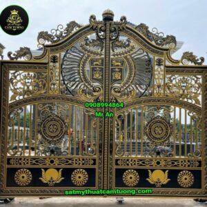 Cửa cổng nhôm đúc 092