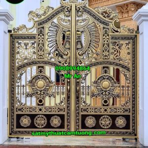 Cửa cổng nhôm đúc 091