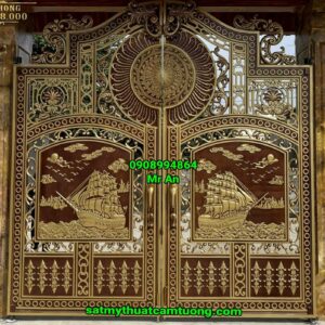 Cửa cổng nhôm đúc 089