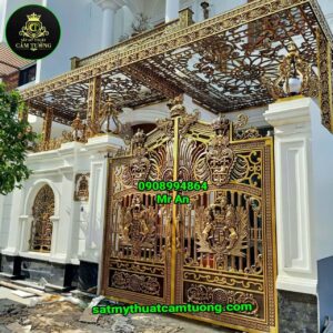 Cửa cổng nhôm đúc 087