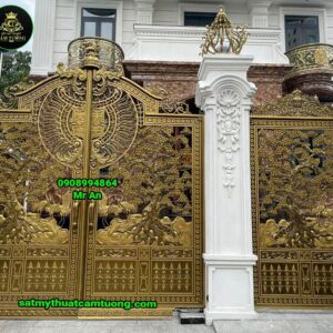 Cửa cổng nhôm đúc 085