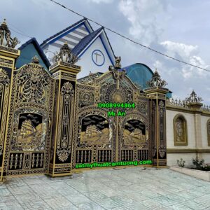 Cửa cổng nhôm đúc 084