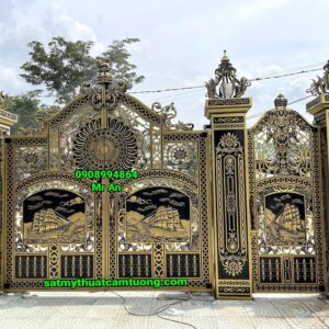 Cửa cổng nhôm đúc 083