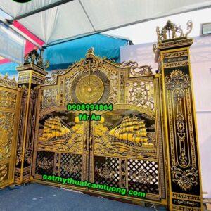 Cửa cổng nhôm đúc 081