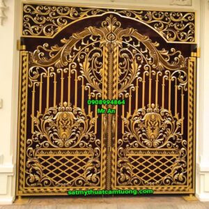 Cửa cổng nhôm đúc 079