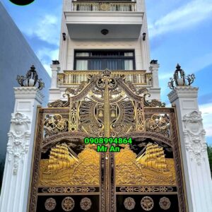 Cửa cổng nhôm đúc 078