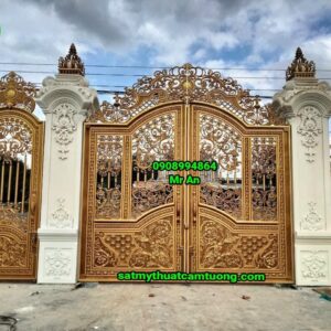 Cửa cổng nhôm đúc 074