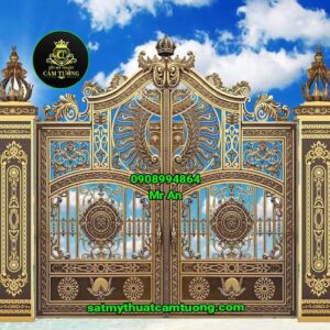Cửa cổng nhôm đúc 070