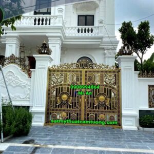 Cửa cổng nhôm đúc 064