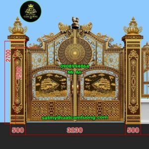 Cửa cổng nhôm đúc 062