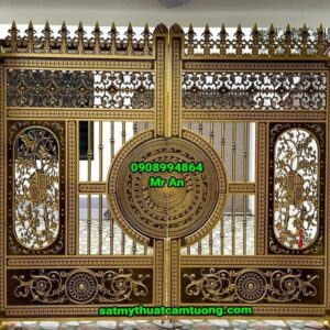Cửa cổng nhôm đúc 058