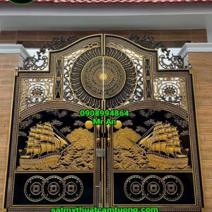 Cửa cổng nhôm đúc 056
