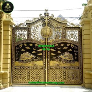 Cửa cổng nhôm đúc 046
