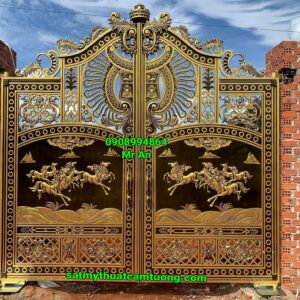 Cửa cổng nhôm đúc 042