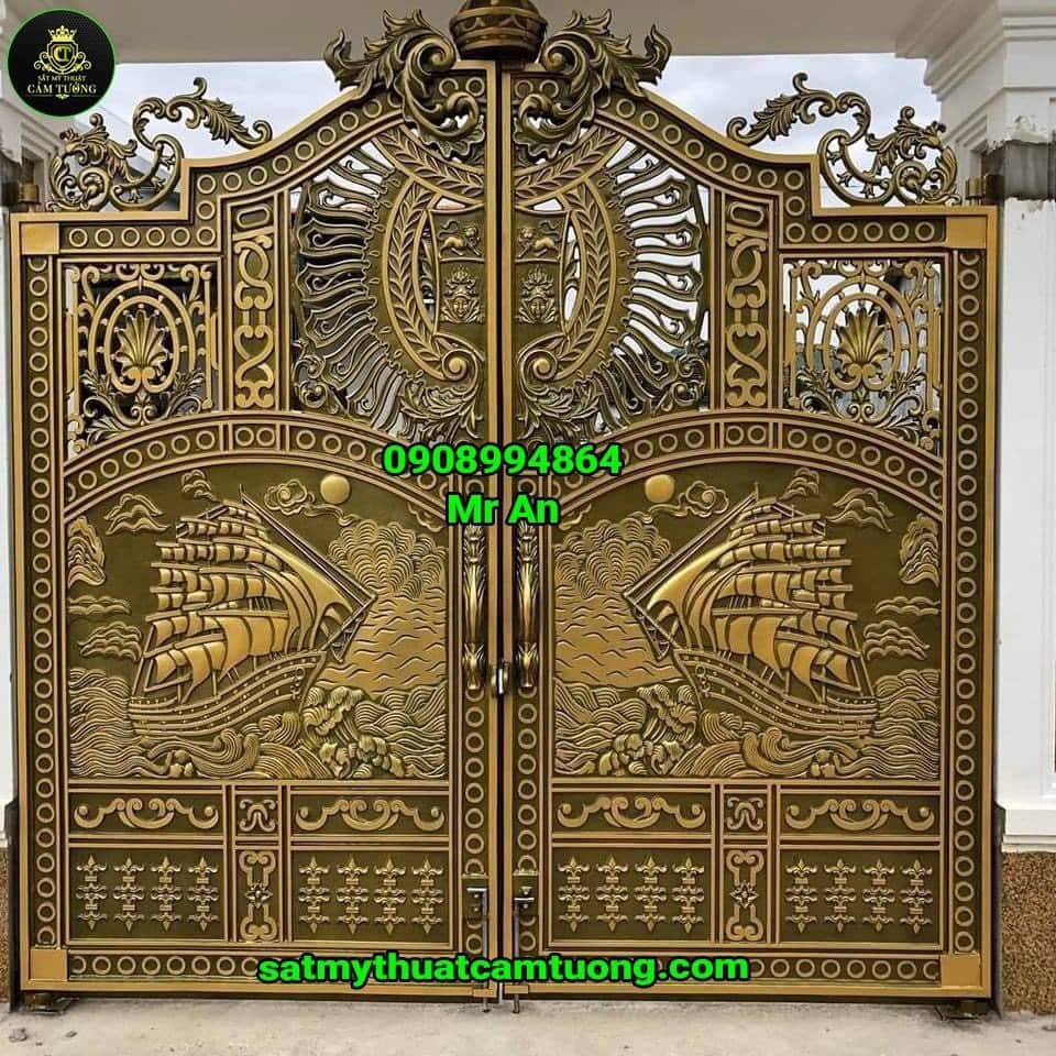 Cửa cổng nhôm đúc 041
