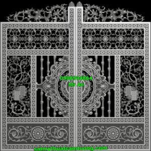 Cửa cổng nhôm đúc 036