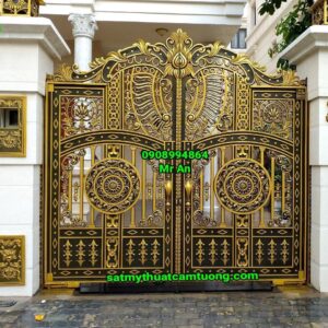 Cửa cổng nhôm đúc 034