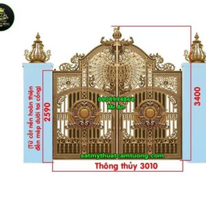 Cửa cổng nhôm đúc 030
