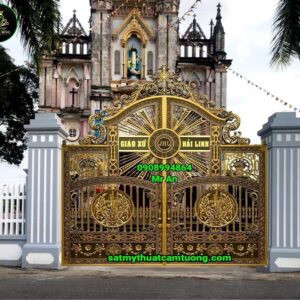 Cửa cổng nhôm đúc 029