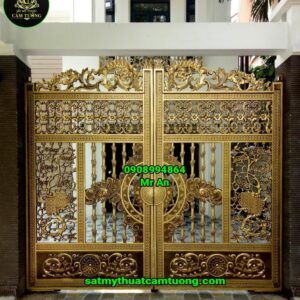 Cửa cổng nhôm đúc 028