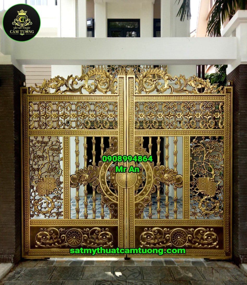 Cửa cổng nhôm đúc 028