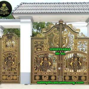 Cửa cổng nhôm đúc 022