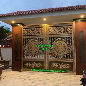 Cửa cổng nhôm đúc 021