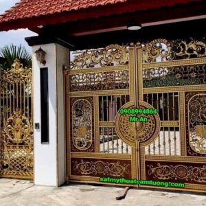 Cửa cổng nhôm đúc 020