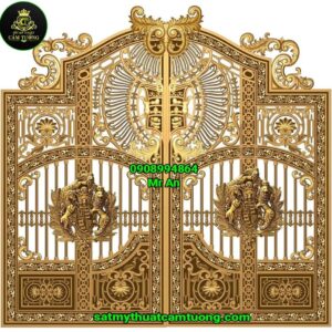 Cửa cổng nhôm đúc 019