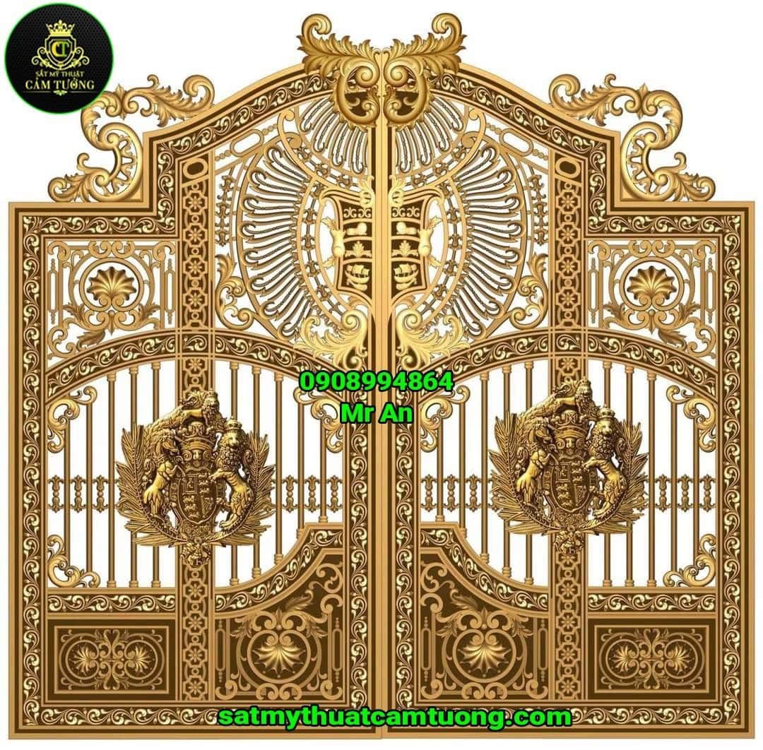 Cửa cổng nhôm đúc 019