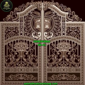 Cửa cổng nhôm đúc 017